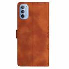 For Motorola Moto G31 / G41 Cherry Blossom Butterfly Skin Feel Embossed PU Phone Case(Brown) - 3