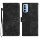 For Motorola Moto G31 / G41 Cherry Blossom Butterfly Skin Feel Embossed PU Phone Case(Black) - 1