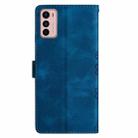 For Motorola Moto G42 Cherry Blossom Butterfly Skin Feel Embossed PU Phone Case(Blue) - 3