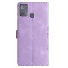For Motorola Moto G50 Cherry Blossom Butterfly Skin Feel Embossed PU Phone Case(Purple) - 3