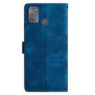 For Motorola Moto G50 Cherry Blossom Butterfly Skin Feel Embossed PU Phone Case(Blue) - 3