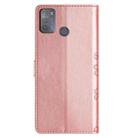 For Motorola Moto G50 Cherry Blossom Butterfly Skin Feel Embossed PU Phone Case(Rose Gold) - 3