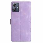 For Motorola Moto G54 5G Cherry Blossom Butterfly Skin Feel Embossed PU Phone Case(Purple) - 3