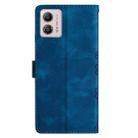 For Motorola Moto G73 Cherry Blossom Butterfly Skin Feel Embossed PU Phone Case(Blue) - 3