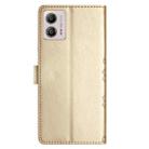 For Motorola Moto G73 Cherry Blossom Butterfly Skin Feel Embossed PU Phone Case(Gold) - 3
