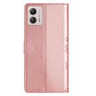 For Motorola Moto G73 Cherry Blossom Butterfly Skin Feel Embossed PU Phone Case(Rose Gold) - 3