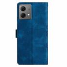 For Motorola Moto G84 5G Cherry Blossom Butterfly Skin Feel Embossed PU Phone Case(Blue) - 3