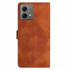 For Motorola Moto G84 5G Cherry Blossom Butterfly Skin Feel Embossed PU Phone Case(Brown) - 3