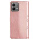 For Motorola Moto G84 5G Cherry Blossom Butterfly Skin Feel Embossed PU Phone Case(Rose Gold) - 3