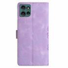 For Motorola Edge 50 5G Cherry Blossom Butterfly Skin Feel Embossed PU Phone Case(Purple) - 3