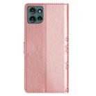 For Motorola Edge 50 5G Cherry Blossom Butterfly Skin Feel Embossed PU Phone Case(Rose Gold) - 3