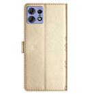 For Motorola Edge 50 Pro Cherry Blossom Butterfly Skin Feel Embossed PU Phone Case(Gold) - 3