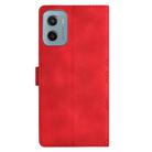 For Motorola Moto E15 Cherry Blossom Butterfly Skin Feel Embossed PU Phone Case(Red) - 3