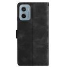 For Motorola Moto E15 Cherry Blossom Butterfly Skin Feel Embossed PU Phone Case(Black) - 3