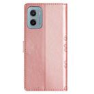 For Motorola Moto E15 Cherry Blossom Butterfly Skin Feel Embossed PU Phone Case(Rose Gold) - 3