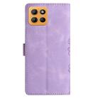 For Motorola Moto G15 Cherry Blossom Butterfly Skin Feel Embossed PU Phone Case(Purple) - 3