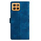 For Motorola Moto G15 Cherry Blossom Butterfly Skin Feel Embossed PU Phone Case(Blue) - 3