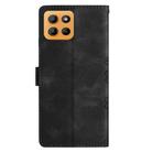 For Motorola Moto G15 Cherry Blossom Butterfly Skin Feel Embossed PU Phone Case(Black) - 3