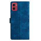 For Motorola Moto G05 Cherry Blossom Butterfly Skin Feel Embossed PU Phone Case(Blue) - 3