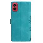 For Motorola Moto G05 Cherry Blossom Butterfly Skin Feel Embossed PU Phone Case(Green) - 3