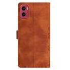 For Motorola Moto G05 Cherry Blossom Butterfly Skin Feel Embossed PU Phone Case(Brown) - 3