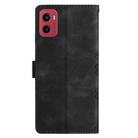 For Motorola Moto G05 Cherry Blossom Butterfly Skin Feel Embossed PU Phone Case(Black) - 3