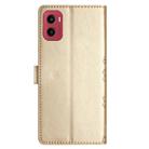For Motorola Moto G05 Cherry Blossom Butterfly Skin Feel Embossed PU Phone Case(Gold) - 3