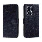 For Honor 90 GT Lace Flower Embossing Flip Leather Phone Case(Dark Blue) - 1