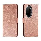 For Honor 100 Pro Lace Flower Embossing Flip Leather Phone Case(Rose Gold) - 1