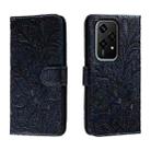 For Honor 200 Lite Global Lace Flower Embossing Flip Leather Phone Case(Dark Blue) - 1