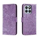 For Honor X8B Lace Flower Embossing Flip Leather Phone Case(Purple) - 1