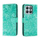 For Honor X8B Lace Flower Embossing Flip Leather Phone Case(Green) - 1