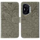 For Honor 400 Lace Flower Embossing Flip Leather Phone Case(Grey) - 1