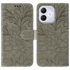 For Honor 400 Lite Lace Flower Embossing Flip Leather Phone Case(Grey) - 1