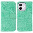 For Honor 400 Lite Lace Flower Embossing Flip Leather Phone Case(Green) - 1