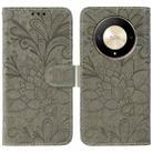 For Honor Magic6 Lite / X50 / X9b Lace Flower Embossing Flip Leather Phone Case(Grey) - 1