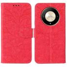 For Honor Magic6 Lite / X50 / X9b Lace Flower Embossing Flip Leather Phone Case(Red) - 1