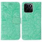 For Honor X7c / Play 60 Plus Lace Flower Embossing Flip Leather Phone Case(Green) - 1