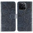 For Honor X7c / Play 60 Plus Lace Flower Embossing Flip Leather Phone Case(Dark Blue) - 1