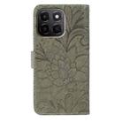For Honor X6c 4G Lace Flower Embossing Flip Leather Phone Case(Grey) - 3
