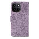For Honor X6c 4G Lace Flower Embossing Flip Leather Phone Case(Purple) - 3