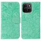 For Honor X6c 4G Lace Flower Embossing Flip Leather Phone Case(Green) - 1