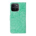 For Honor X6c 4G Lace Flower Embossing Flip Leather Phone Case(Green) - 3