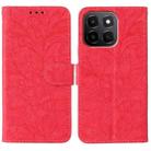 For Honor X6c 4G Lace Flower Embossing Flip Leather Phone Case(Red) - 1