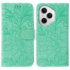 For Honor 400 Pro Global 160.8mm Lace Flower Embossing Flip Leather Phone Case(Green) - 1