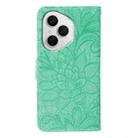 For Honor 400 Pro Global 160.8mm Lace Flower Embossing Flip Leather Phone Case(Green) - 3
