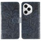 For Honor 400 Pro Global 160.8mm Lace Flower Embossing Flip Leather Phone Case(Dark Blue) - 1