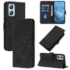 For Blackview A52 Crossbody 3D Embossed Flip Leather Phone Case(Black) - 1