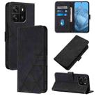 For Blackview Wave 6C Crossbody 3D Embossed Flip Leather Phone Case(Black) - 1