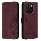 For Blackview Wave 6C Crossbody 3D Embossed Flip Leather Phone Case(Wine Red) - 2